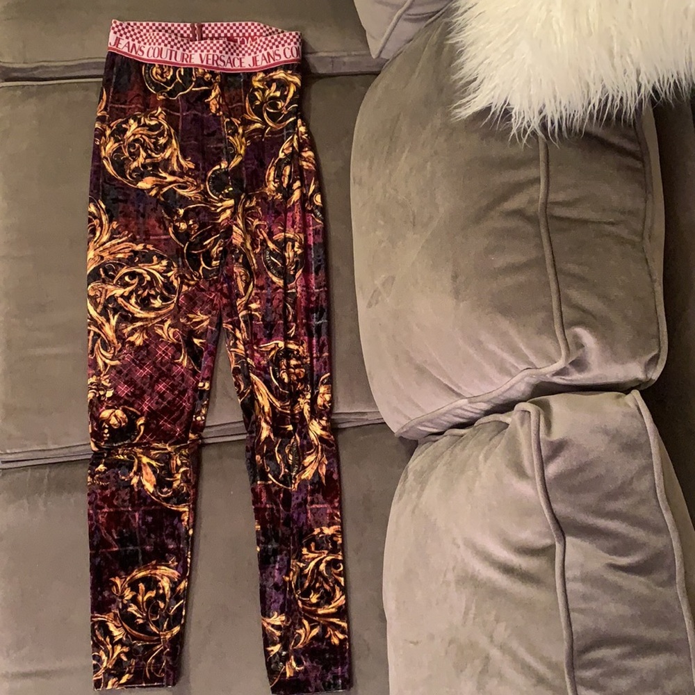 Versace Jeans Couture Tartan Baroque printed leggings